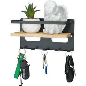 Vookkp Portachiavi da Muro con Ripiano, Portachiavi da Parete Senza Fori con Aspirazione Magnetica, Appendiabiti da Parete con Ripiano Appendichiavi per Ingresso, Cucina, Ufficio, Soggiorno