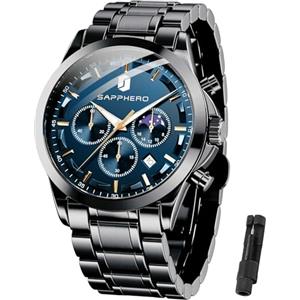 BENYAR BY Orologio da uomo al quarzo analogico in acciaio inossidabile cinturino Timing Date Display impermeabile luminoso orologio Business Casual Sports Watch Fashion Holiday regalo per il padre
