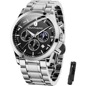 BENYAR BY Orologio da uomo al quarzo analogico in acciaio inossidabile cinturino Timing Date Display impermeabile luminoso orologio Business Casual Sports Watch Fashion Holiday regalo per il padre