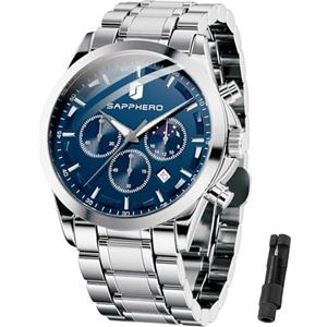 BENYAR BY Orologio da uomo al quarzo analogico in acciaio inossidabile cinturino Timing Date Display impermeabile luminoso orologio Business Casual Sports Watch Fashion Holiday regalo per il padre