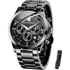 BENYAR BY Orologio da uomo al quarzo analogico in acciaio inossidabile cinturino Timing Date Display impermeabile luminoso orologio Business Casual Sports Watch Fashion Holiday regalo per il padre