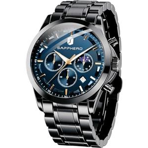 BENYAR BY Orologio da uomo al quarzo analogico in acciaio inossidabile cinturino Timing Date Display impermeabile luminoso orologio Business Casual Sports Watch Fashion Holiday regalo per il padre