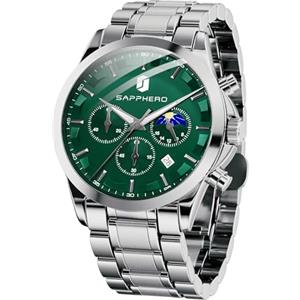 BENYAR BY Orologio da uomo al quarzo analogico in acciaio inossidabile cinturino Timing Date Display impermeabile luminoso orologio Business Casual Sports Watch Fashion Holiday regalo per il padre