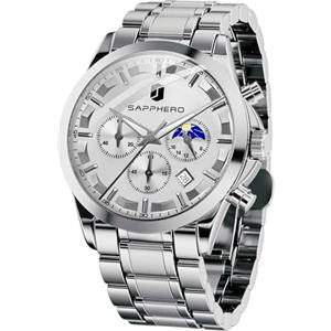 BENYAR BY Orologio da uomo al quarzo analogico in acciaio inossidabile cinturino Timing Date Display impermeabile luminoso orologio Business Casual Sports Watch Fashion Holiday regalo per il padre