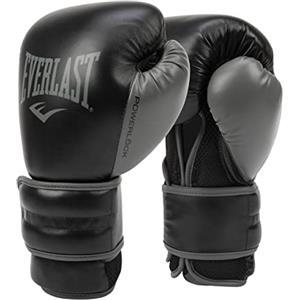 Everlast Guanti da Boxe Everlast Powerlock 2R 16oz Nero per sacco, colpitori e sparring, supporto polso Turnback avanzato, imbottitura a 4 strati e presa ergonomica - Originale Everlast
