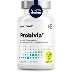 Gloryfeel Probiotici Fermenti Lattici, Probiotici per Intestino, 180 Capsule, 22 Ceppi Batterici, con Inulina, 10 miliardi di CFU Lactobacillus e Bifidobacterium per la Flora Intestinale