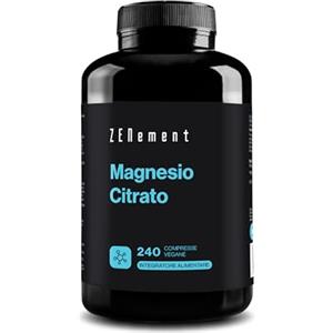 Zenement Magnesio Citrato, 240 Compresse Veganes | da citrato di magnesio | Vegano | Zenement