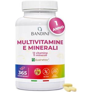 Bandini® Multivitaminico Completo 365 compresse (Scorta per 1 Anno) - Integratore Multivitamin Complex con 13 Vitamine e 11 Minerali - Complesso Multi-Vitaminico Uomo e Donna - Prodotto in Italia