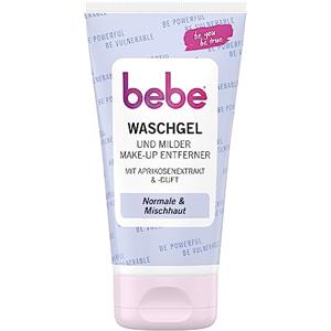 bebe Gel detergente da 150 ml, detergente delicato e detergente per il viso profumato con estratto di albicocca, cura del viso a fondo e schiuma detergente efficace per il viso