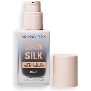 Revolution Beauty London Makeup Revolution, Skin Silk Serum Foundation, Light to Medium Coverage, Contains Hyaluronic Acid, F20, 23ml