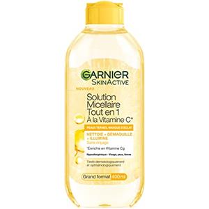 Garnier - Acqua Micellare Tutto in 1 - Arricchito con Vitamina C - Booster di luminosità - Per pelli opache in mancanza di lucentezza - Senza risciacquo - Formula ipoallergenica - 400 ml
