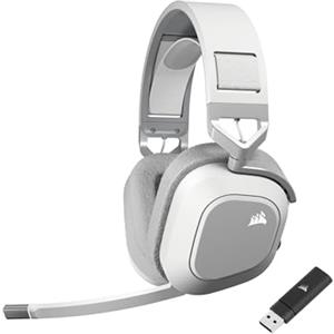 Corsair HS80 MAX Cuffie da Gioco Multipiattaforma Senza Fili con Bluetooth - Dolby Atmos - Microfono omnidirezionale - Compatibile iCUE - PC, Mac, PS5, PS4, Nintendo Switch, Mobile - Bianco