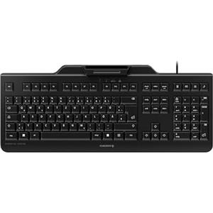 CHERRY KC 1000 SC, Tastiera di Sicurezza Cablata con Lettore di Carte Integrato, Layout Tedesco (QWERTZ), Plug & Play (Connettore USB-A), Design Piatto, Nero