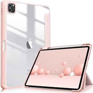 FINTIE Custodia per iPad Pro 11" 2022/2021/2020/2018 (4ª/3ª/2ª/1ª Generazione) con Pencil Holder, Antiurto Sottile Leggero Posteriore Trasparente Cover Case, Oro Rosa
