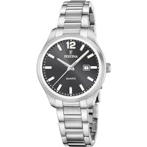 Festina Orologio Donna Analogico Acciaio Inossidabile 316L Argento - Quarzo - Vetro minerale alta resistenza - Impermeabile 5 ATM - Data F20737/5