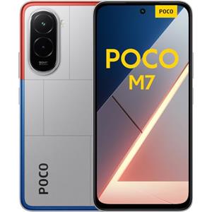 XIAOMI POCO M7, Smartphone 6+128GB, Display FHD+ da 6,9" 144Hz, Snapdragon 685, Doppia fotocamera AI da 50MP, Batteria da 7000mAh, Garanzia di 2 anni, Argento, Caricabatterie non incluso
