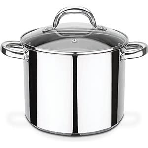 GSW 'GSW 990189 Montreal pentola con coperchio in vetro 20 cm/circa 5,0 litri, acciaio inox, argento, 34 x 21,5 x 17,5 cm, 1 unità