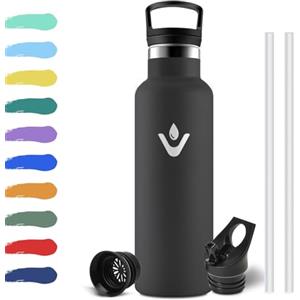 KollyKolla Borraccia Acciaio Inox 500ml, Borraccia Termica Bambini con Cannuccia, Isolamento Termico a Doppia Parete, Riutilizzabile, senza BPA, a prova di perdite, Termos per Scuola, Campeggio, Gimnasio