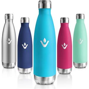 Motswedi Borraccia Termica 500 ml, Senza BPA, Bottiglia Termica, 18/8 Acciaio Inox, Bottiglia Acqua, Doppia Parete, Borracce Termiche, per Palestra, Scuola, Sport, Ufficio, Yoga, Azzurro