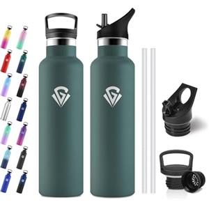 JAPORIA Borraccia Termica 750ml, Borraccia con Cannuccia, senza BPA, Termos a Doppia Parete, Borracce per Uffici, Palestra, Viaggio, Campeggio, Gym