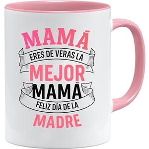 Jungle Mug Tazza per mamma con auguri per la festa della mamma | Mamá eres la mejor mamá idea regalo | divertente tazza da caffè bianco