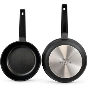 Nerthus FIH 1681 set padelle in alluminio pressofuso Ø 20-24 cm antiaderenti Quantanium adatte induzione gas vetroceramica manico ergonomico resistente al calore