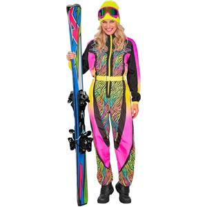 W WIDMANN MILANO Party Fashion - Tuta da sci da donna, tuta con cintura, costume con motivo animale, per carnevale, après-ski e festival