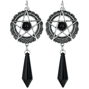 W WIDMANN MILANO Party Fashion - Orecchini di Satana con pentagramma e cristallo, accessorio per Halloween e Carnevale