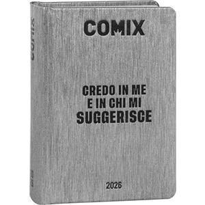 COMIX - Diario Mini Giornaliero 16 Mesi, Diario Scuola 2025-2026, con Copertina Rigida, Ideale per la Scuola Media e Superiore, 11x15.3h cm, Nero