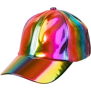 Boland - Basecap Holo, olografico, misura regolabile, berretto, cappello, copricapo, cuffia, rapper, costume, festa in maschera, carnevale