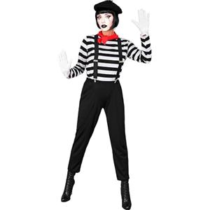 W WIDMANN MILANO Party Fashion - Costume da mimo per donna, outfit completo per travestimento a Carnevale, festa a tema