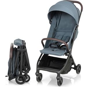 AIYAPLAY Passeggino Leggero 6.3kg per Bambini 0-3 Anni Pieghevole una Mano, Passeggino Compatto Reclinabile con Poggiapiedi Regolabile e Cappottina, Ruote e Cesto Portaoggetti, Fino a 15 kg, Blu