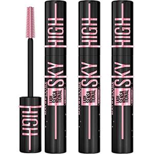 Maybelline New York Sky High Lash Sensational Mascara Volumizzante e Allungante Colore Cosmic Black con Scovolino Flessibile per Ciglia Lunghe Definite e Piene - 3 Cosmetici