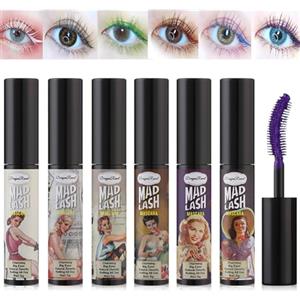 YIBABY 6 pezzi voluminosi mascara colorato, volume lussureggiante, lunghezza intensa, morbido e leggero, senza desquamazione, senza grumi, formula ipoallergenica, mascara per ciglia resistente alle sbavature