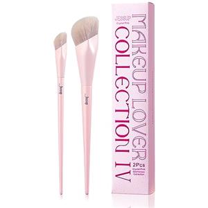 Jessup pennelli make up, fondotinta e correttore, set di per trucco rosa da 2 pezzi, trucco viso per crema liquida sintetica premium T497