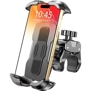 Rolgno Porta Cellulare Moto Antivibrazione, Blocco Rapido Porta Cellulare Bici, 360° Rotabile Universale Manubrio Supporto Telefono Moto per iPhone 17 16 15 Pro Max, Galaxy, 4.7''-6.9'' Smartphone
