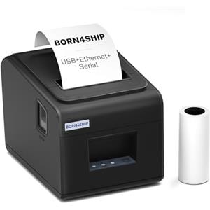 BORN4SHIP 80mm Stampante per Ricevute Termiche, V330M stampante termica Ethernet/LAN/USB Porta compatibile con Windows Mac Linux, Taglio Automatico,Deep Nero