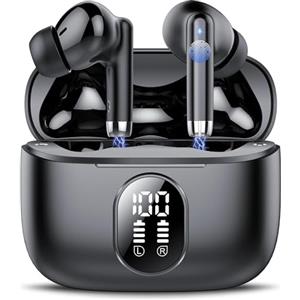 QXQ 2026 Nuovo Cuffie Bluetooth, QXQ Auricolari Bluetooth 5.4 Hi-Fi Stereo con 4 ENC Mic, 40 Ore Mini Cuffiette Bluetooth Cancellazione Rumore Cuffie Wireless, Cuffie Senza Filo per Android/iOS, Nero Puro