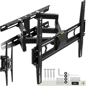 tectake® Supporto Universale Parete, Muro, per TV 26-75″ (66-191 cm), Inclinabile, Girevole, Estensibile, Staffa TV, VESA max. 400 x 400, Portata 60 kg 32"-60", Distanza Parete da 66 a 340 mm