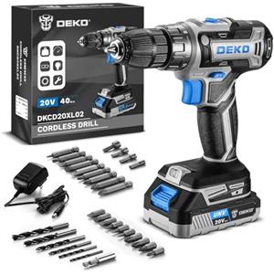 DEKOPRO Kit Trapano a Batteria: DEKOPRO 20V 30 Pezzi Avvitatore a Batteria 40N.m - Con Batterie e Caricabatterie Trapano Avvitatore Per Progetti Domestici, Fai da te