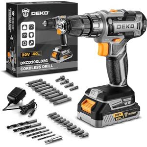 DEKOPRO Kit Trapano a Batteria: DEKOPRO 20V 30 Pezzi Avvitatore a Batteria 40N.m - Con Batterie e Caricabatterie Trapano Avvitatore Per Progetti Domestici, Fai da te