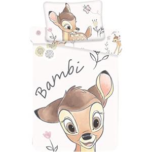 Disney Set di biancheria da letto per bambini, motivo: Bambi, 100 x 135 cm + 40 x 60 cm