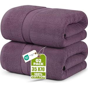 Utopia Towels - Confezione da 2 Asciugamani Di Lusso Jumbo (90 x 180 CM) - 100% Cotone Filato Ad Anelli, Altamente Assorbente, Morbido e Ad Asciugatura Rapida(Prugna)