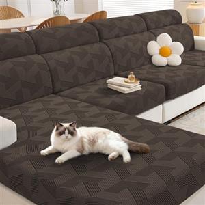 CYCMACO Copriseduta Divano Elasticizzato, Copricuscini Divano Da Soggiorno Universale, Copridivano Cuscini Separati, antiscivolo, Antimacchia, Super Morbido, Lavabili(1 Posto*2, Marrone)