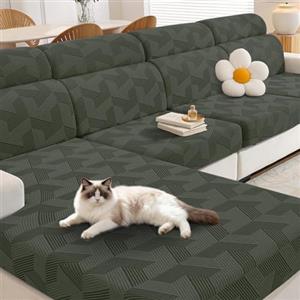 CYCMACO Copriseduta Divano Elasticizzato, Copricuscini Divano Da Soggiorno Universale, Copridivano Cuscini Separati, antiscivolo, Antimacchia, Super Morbido, Lavabili(1 Posto, Verde Militare)