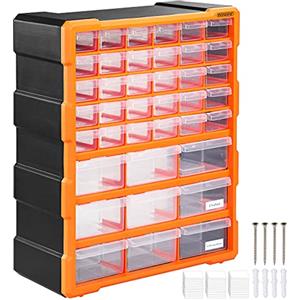 MONZANA® Portaminuteria 39 Cassetti Fino a 72 Scomparti 16x38x47,5cm Organizer Multiuso Officina Minuteria Box Viti