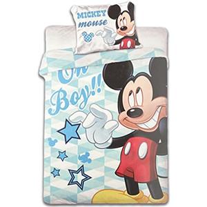 Disney Topolino Lenzuola double-face per bambini, 100 x 135 cm, 100% cotone (M05)