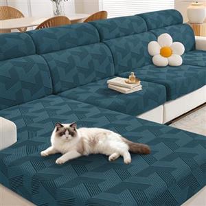 CYCMACO Copriseduta Divano Elasticizzato, Copricuscini Divano Da Soggiorno Universale, Copridivano Cuscini Separati, antiscivolo, Antimacchia, Super Morbido, Lavabili(1 Posto, Blu Pavone)