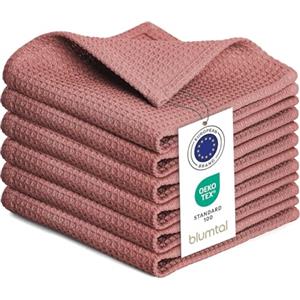 Blumtal strofinacci cucina cotone 30x30cm in set da 10 - stracci cucina 100% cotone - canovacci cucina cotone lavabili a 60°C - asciugamani cucina con design a waffle - strofinacci da cucina - rosa