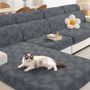 CYCMACO Copriseduta Divano Elasticizzato, Copricuscini Divano Da Soggiorno Universale, Copridivano Cuscini Separati, antiscivolo, Antimacchia, Super Morbido, Lavabili(Grande 1 Posto, Grigio Chiaro)